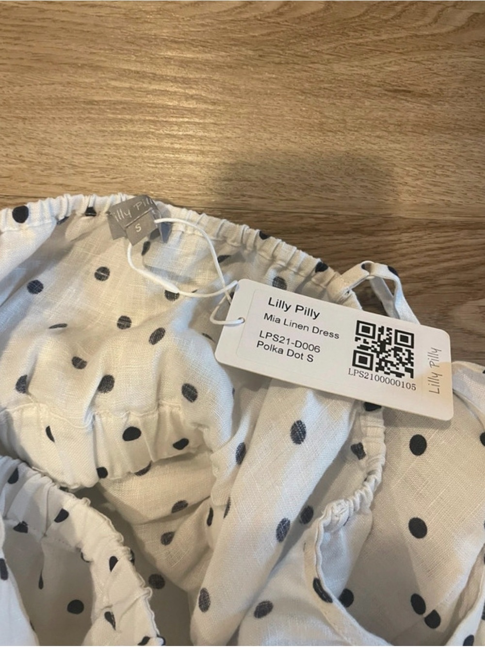 Lilly Pilly White Polka Dot Sundress size S NWT Straps with ruffles - Picture 7 of 8